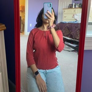 Coral Tie Detail Top 🎀